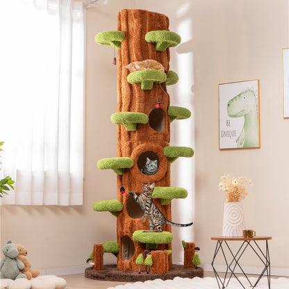 90.5 Inch Tall Cat Tree With Private Condos, Brown Cat Trees Condos & Scratchers at Gallery Canada