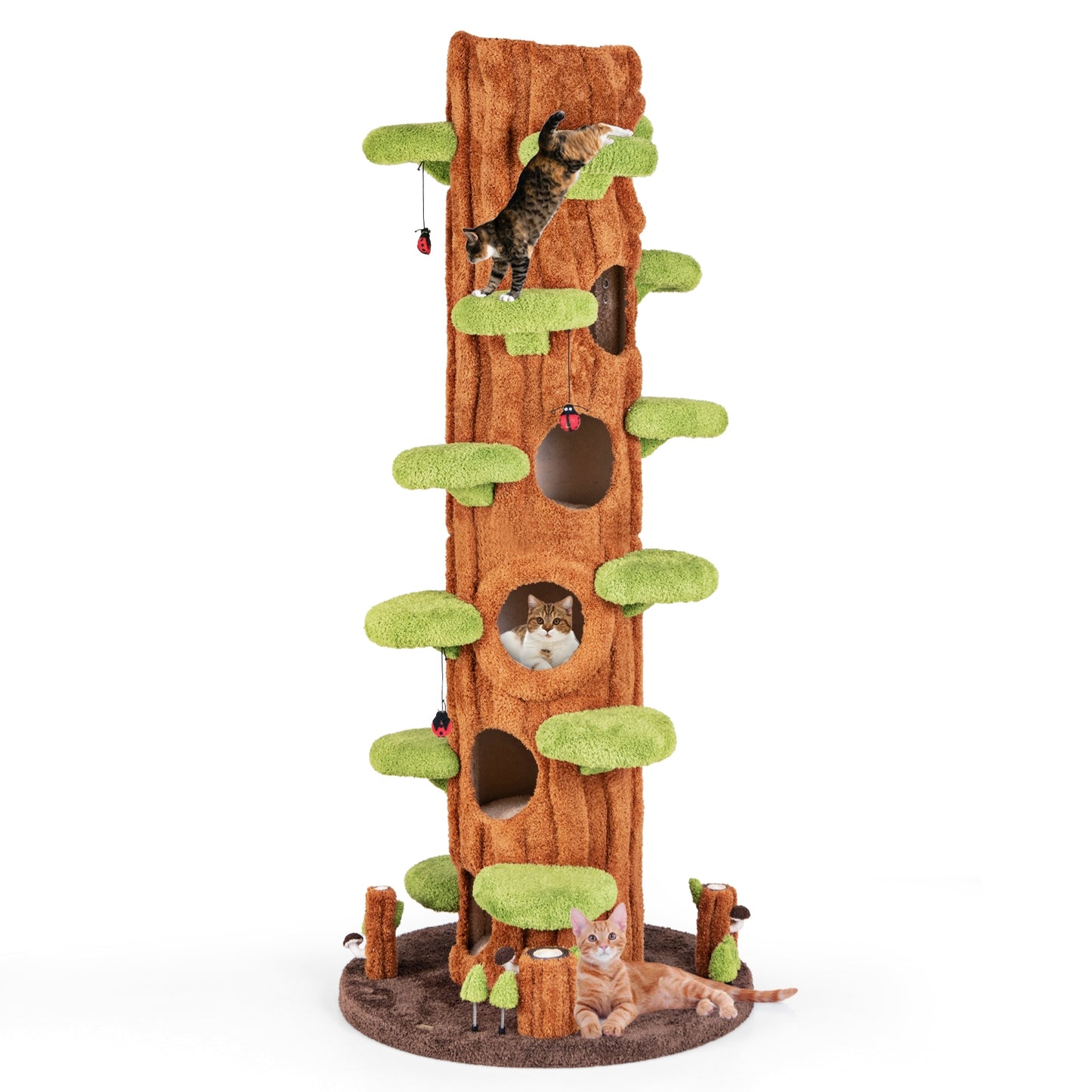 90.5 Inch Tall Cat Tree With Private Condos, Brown Cat Trees Condos & Scratchers Brown at Gallery Canada