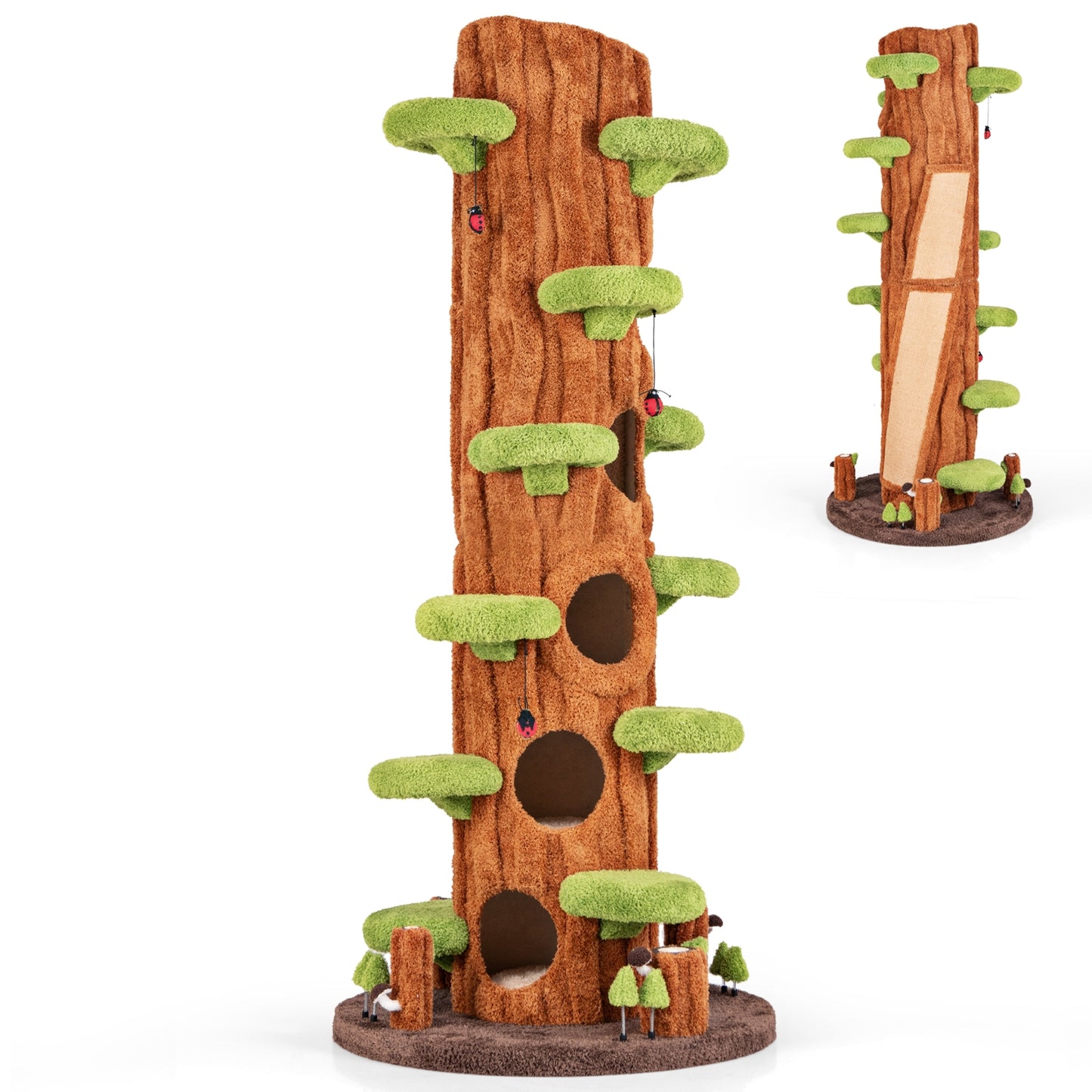 90.5 Inch Tall Cat Tree With Private Condos, Brown Cat Trees Condos & Scratchers at Gallery Canada