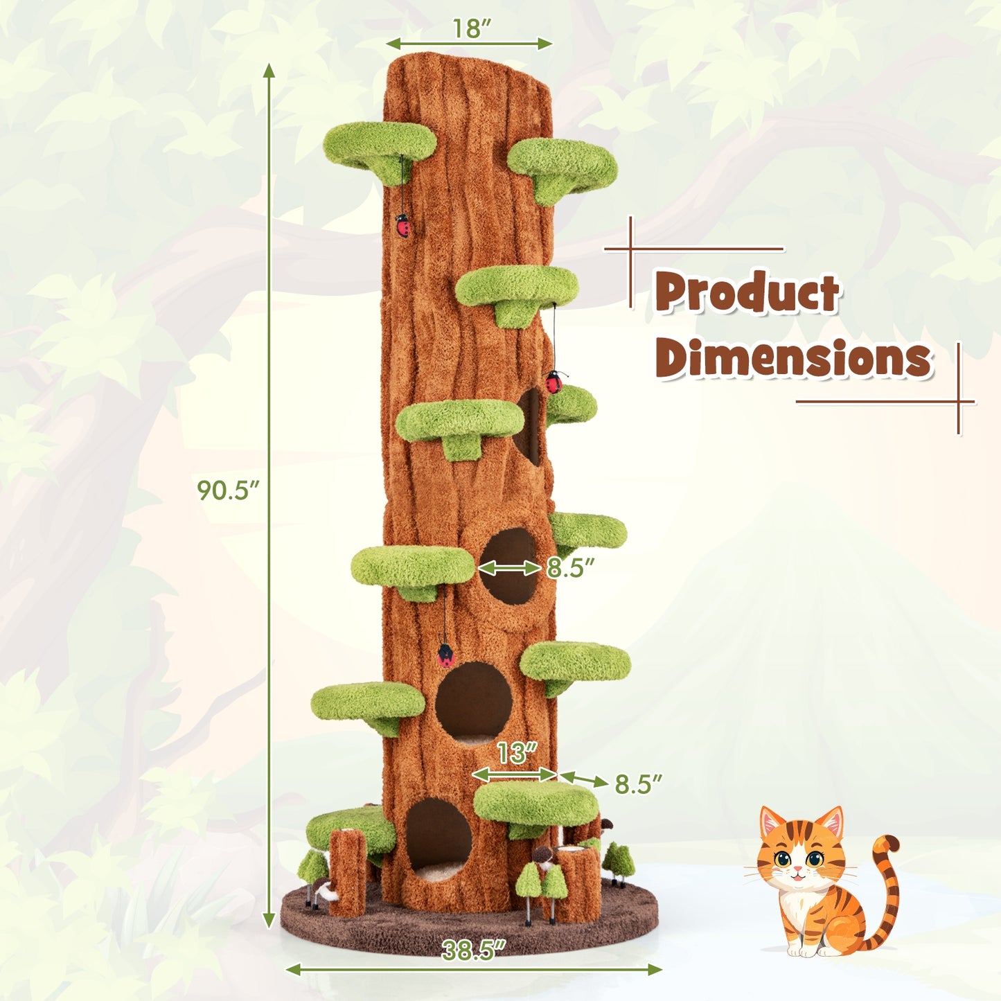 90.5 Inch Tall Cat Tree With Private Condos, Brown Cat Trees Condos & Scratchers at Gallery Canada