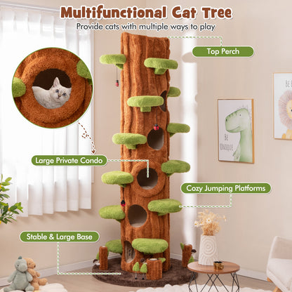 90.5 Inch Tall Cat Tree With Private Condos, Brown Cat Trees Condos & Scratchers at Gallery Canada