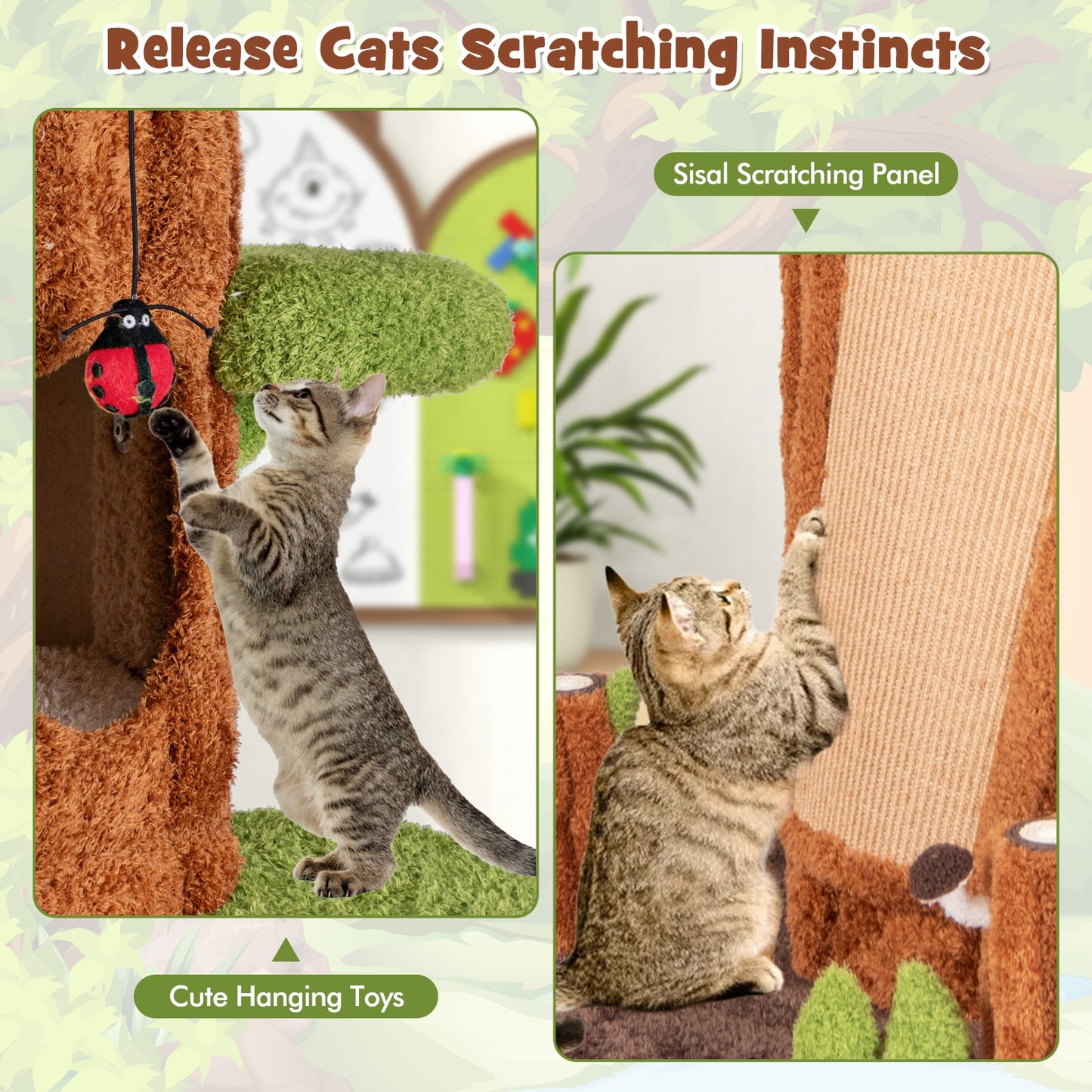 90.5 Inch Tall Cat Tree With Private Condos, Brown Cat Trees Condos & Scratchers at Gallery Canada