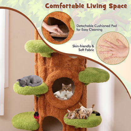 90.5 Inch Tall Cat Tree With Private Condos, Brown Cat Trees Condos & Scratchers at Gallery Canada