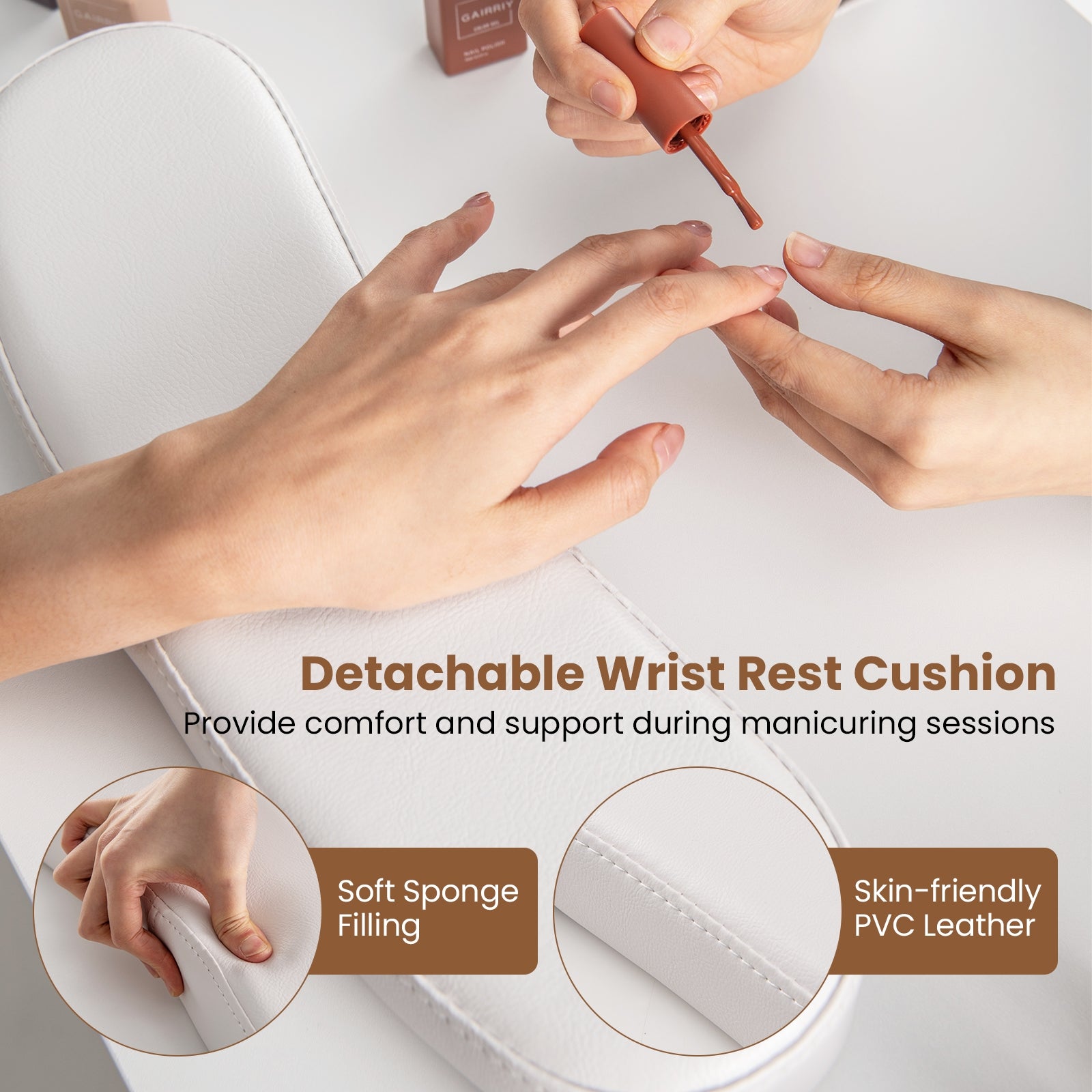 Wooden Manicure Table Nail Desk with Drawers Wrist Rest, White Office Desks at Gallery Canada