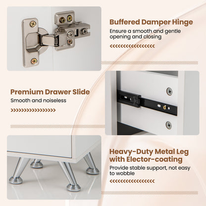 Wooden Manicure Table Nail Desk with Drawers Wrist Rest, White Office Desks at Gallery Canada