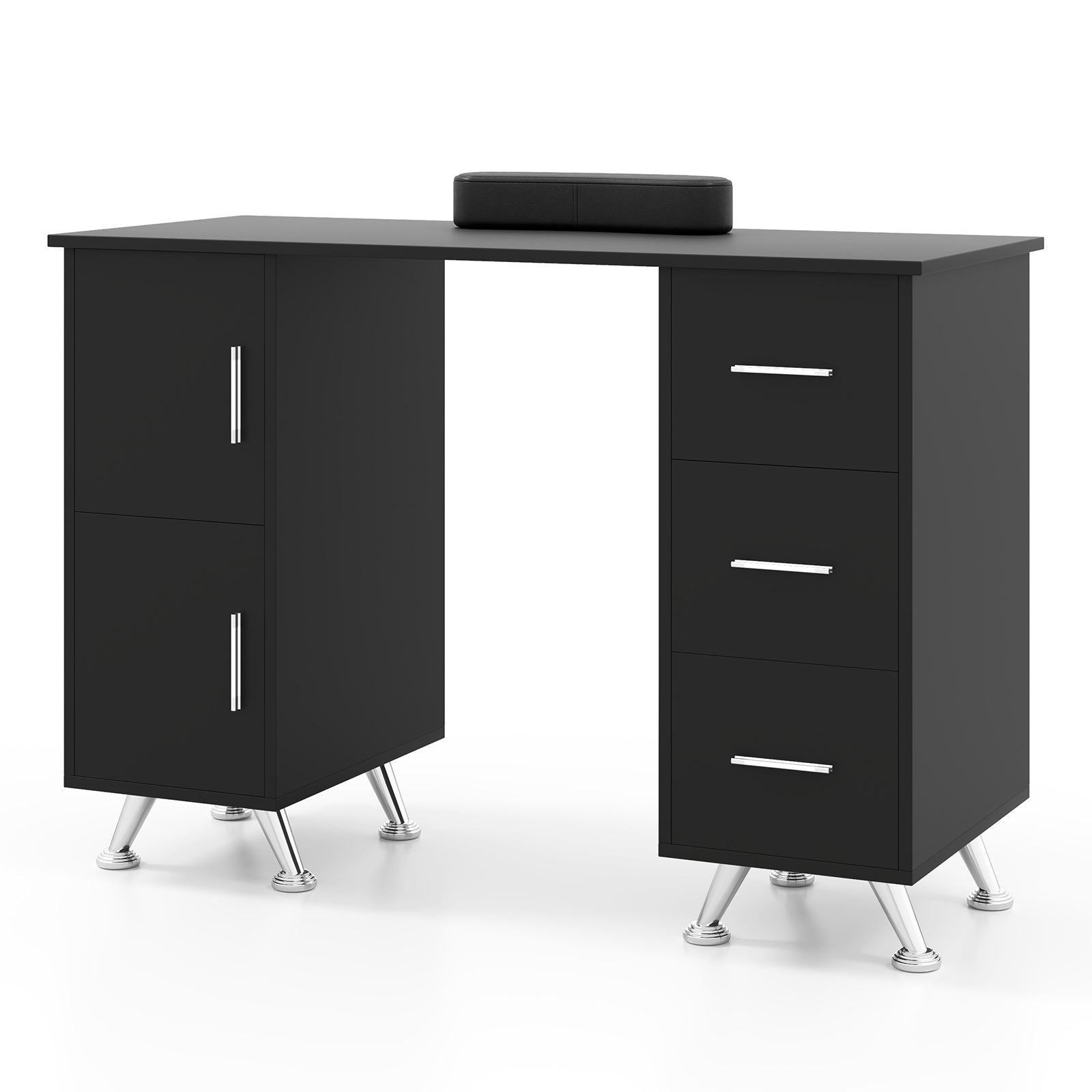 Wooden Manicure Table With Drawers, Black Office Desks Black at Gallery Canada