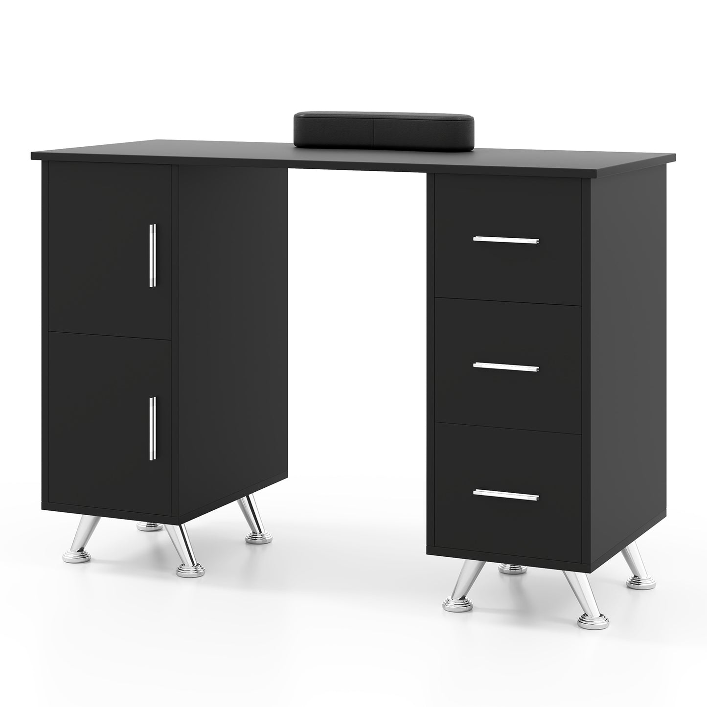 Wooden Manicure Table With Drawers, Black Office Desks Black at Gallery Canada