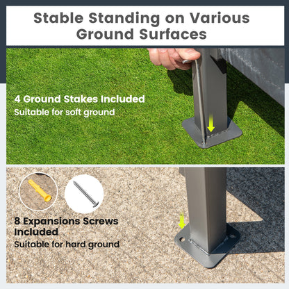 3-Piece Patio Bar Set 8 x 8 FT Double-Tier Grill Gazebo with 2 Bar Stools, Gray Patio Bar Furniture at Gallery Canada