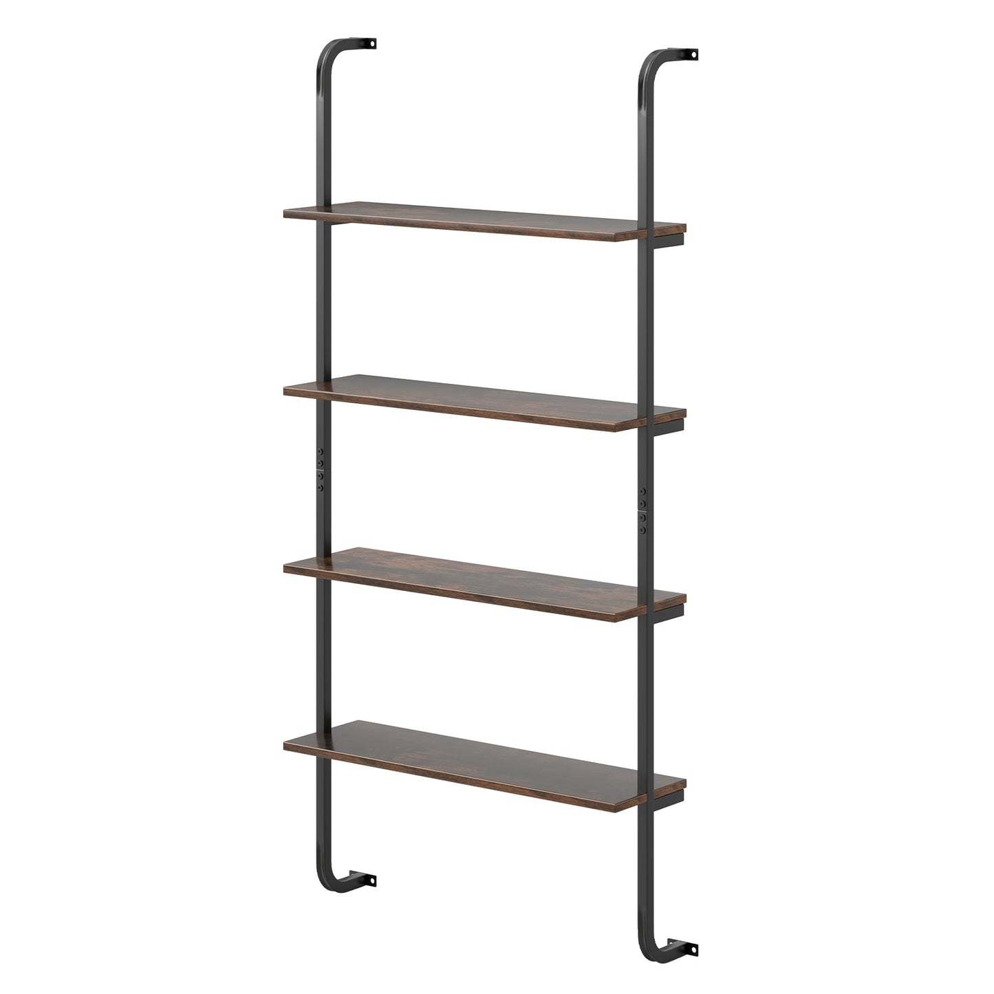 4-Tier Industrial Pipe Shelving, Metal Frame, Rustic Brown Bookcases at Gallery Canada