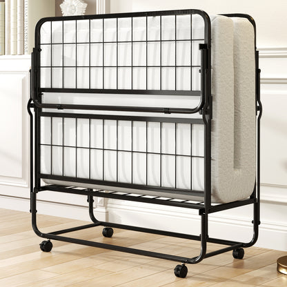 Twin Size Folding Bed with Memory Foam Mattress and Heavy-duty Metal Frame Folding Beds at Gallery Canada