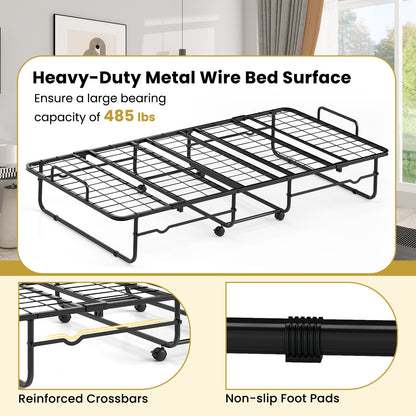 Twin Size Folding Bed with Memory Foam Mattress and Heavy-duty Metal Frame Folding Beds at Gallery Canada
