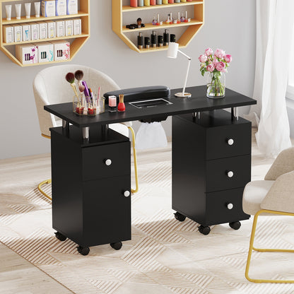 Manicure Table Nail Desk with Electric Dust Collector and 3 Dust Bags, Black Massage at Gallery Canada