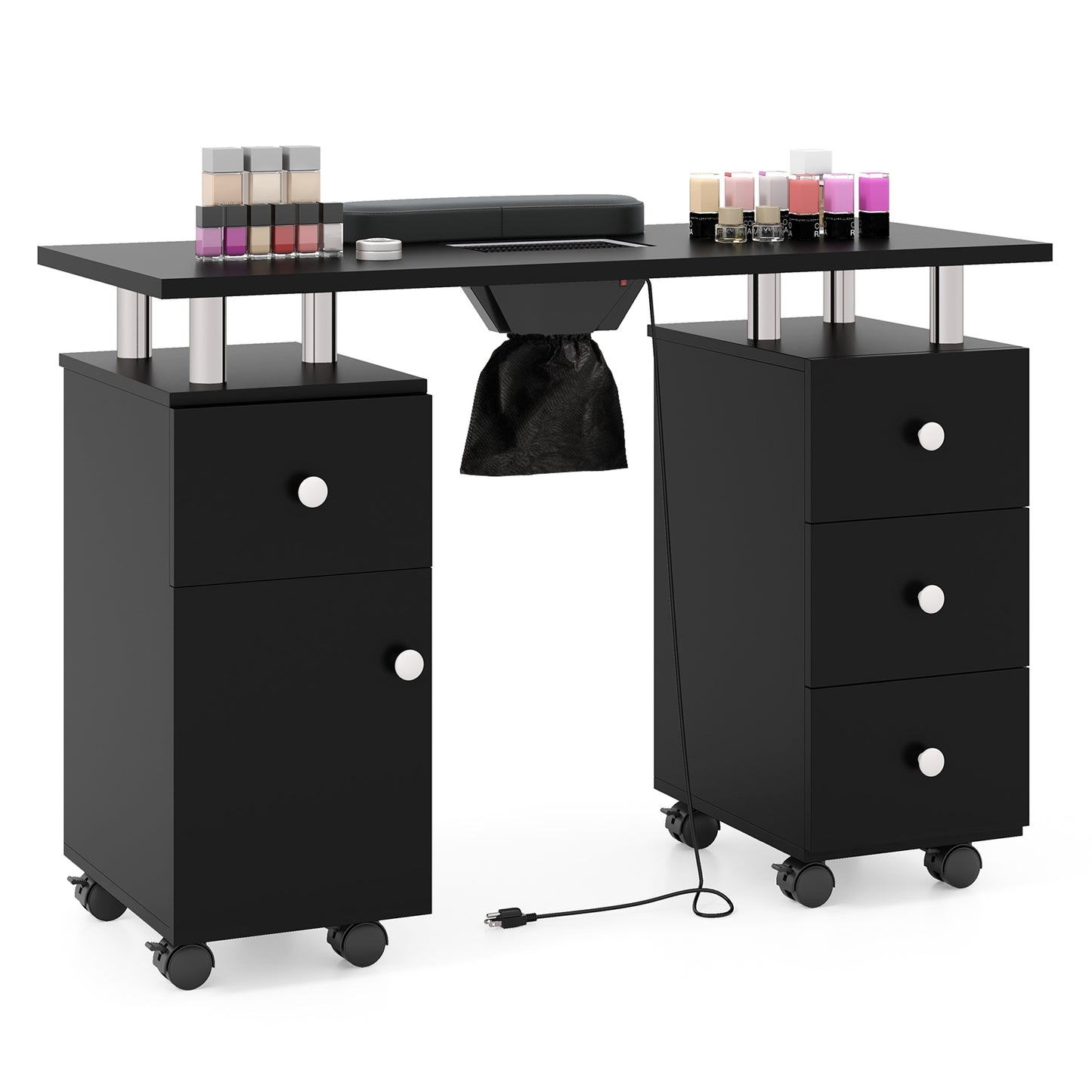 Manicure Table Nail Desk with Electric Dust Collector and 3 Dust Bags, Black Massage at Gallery Canada