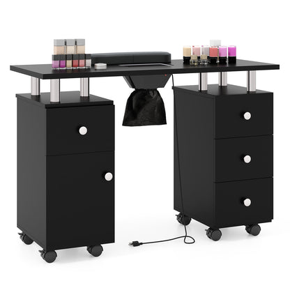 Manicure Table Nail Desk with Electric Dust Collector and 3 Dust Bags, Black Massage at Gallery Canada