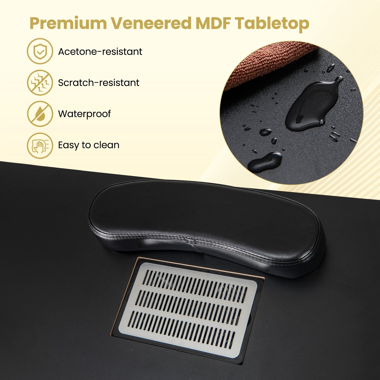 Manicure Table Nail Desk with Electric Dust Collector and 3 Dust Bags, Black Massage at Gallery Canada