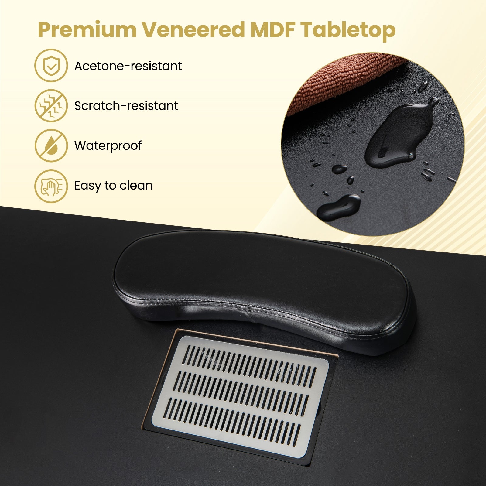 Manicure Table Nail Desk with Electric Dust Collector and 3 Dust Bags, Black Massage at Gallery Canada