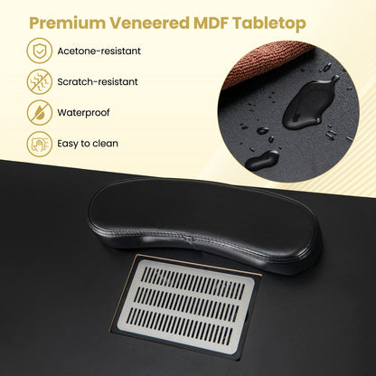 Manicure Table Nail Desk with Electric Dust Collector and 3 Dust Bags, Black Massage at Gallery Canada