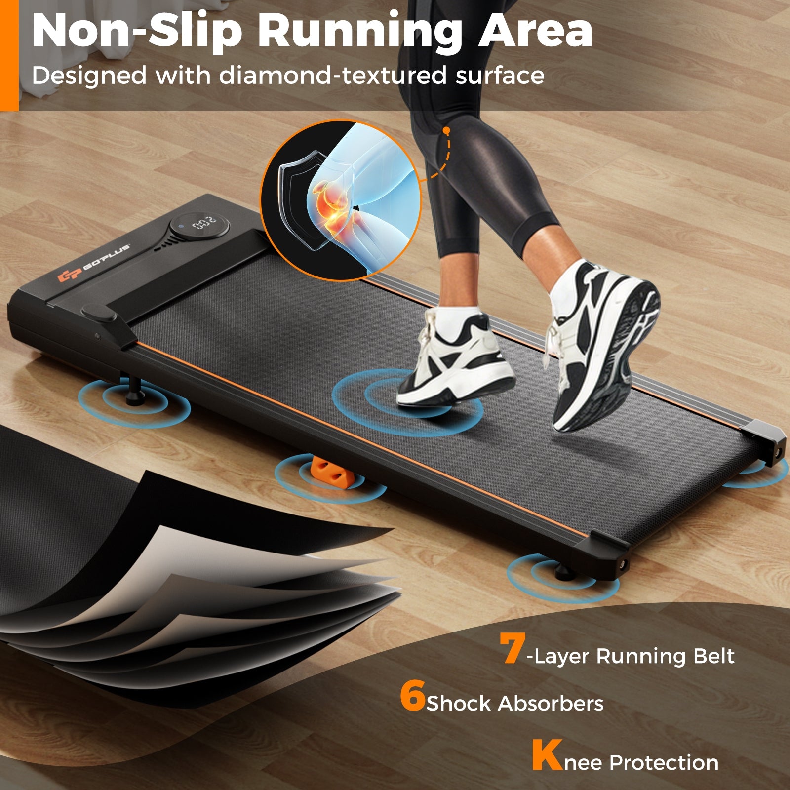 2.5HP Under Desk Treadmill with Remote Control for Home Office, Black Treadmills at Gallery Canada