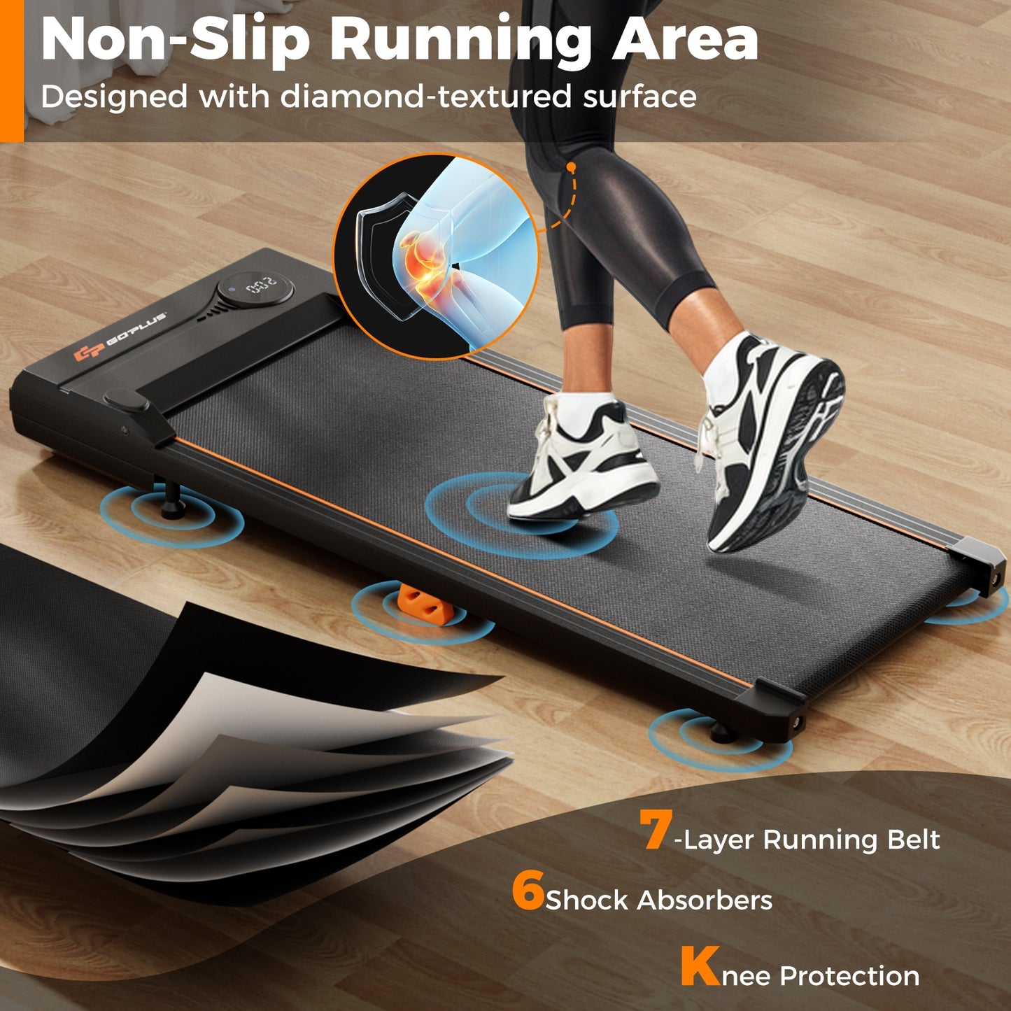 2.5HP Under Desk Treadmill with Remote Control for Home Office, Black Treadmills at Gallery Canada