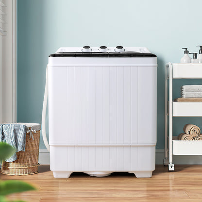 26 lbs Semi-Automatic Twin Tub Washing Machine with Drain Pump, Black Washing Machines at Gallery Canada