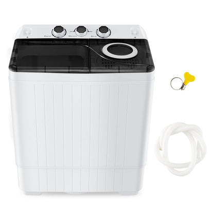 26 lbs Semi-Automatic Twin Tub Washing Machine with Drain Pump, Black Washing Machines at Gallery Canada
