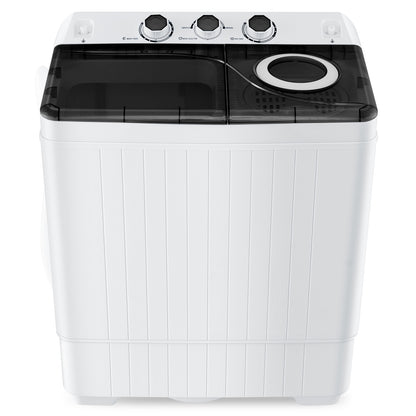 26 lbs Semi-Automatic Twin Tub Washing Machine with Drain Pump, Black Washing Machines at Gallery Canada
