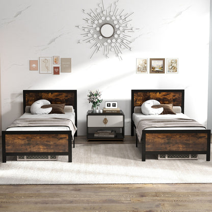 Metal Bed Frame with Headboard and Footboard-Twin Size Simple Bed Frame at Gallery Canada