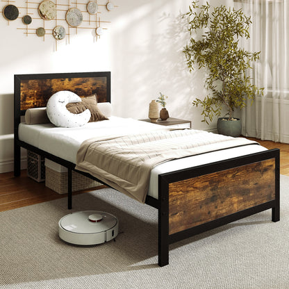 Metal Bed Frame with Headboard and Footboard-Twin Size Simple Bed Frame at Gallery Canada