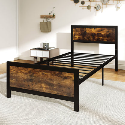 Metal Bed Frame with Headboard and Footboard-Twin Size Simple Bed Frame at Gallery Canada