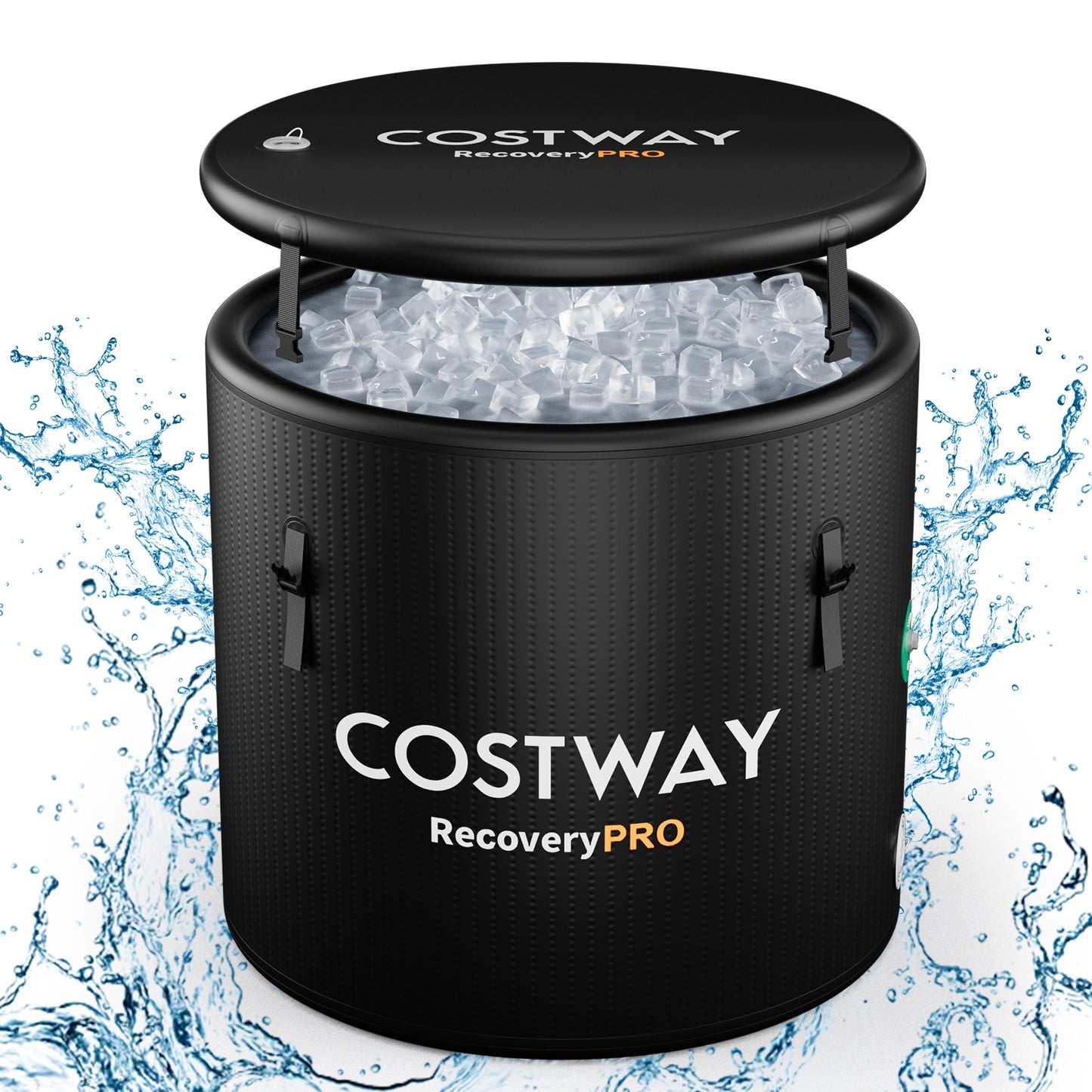 79 Gal Water Chiller Compatible Cold Plunge Tub with Cover, Black Spa & Salon Black at Gallery Canada