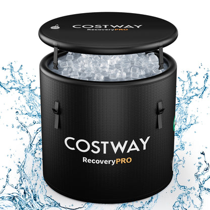 79 Gal Water Chiller Compatible Cold Plunge Tub with Cover, Black Spa & Salon Black at Gallery Canada