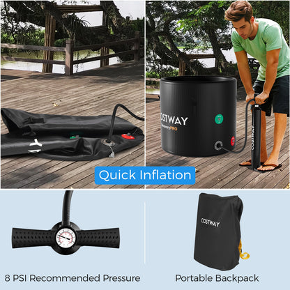 79 Gal Water Chiller Compatible Cold Plunge Tub with Cover, Black Spa & Salon at Gallery Canada