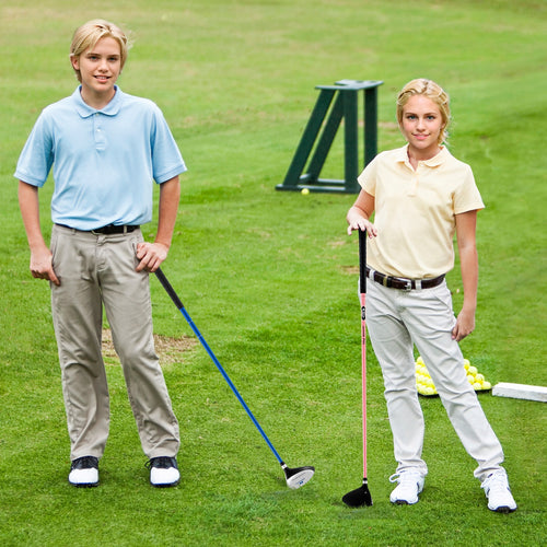 38 Inch 165CC Junior #3 Fairway Wood Golf Club with Fiberglass Shaft for Kids Ages 11-14, Blue