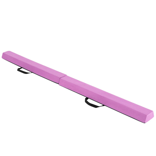 7 FT Folding Balance Beam with Removable Suede Cover and Non-slip Bottom, Purple