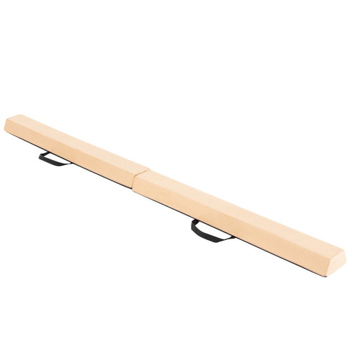 7 FT Folding Balance Beam, Removable Suede Cover, Non-Slip Bottom, Khaki