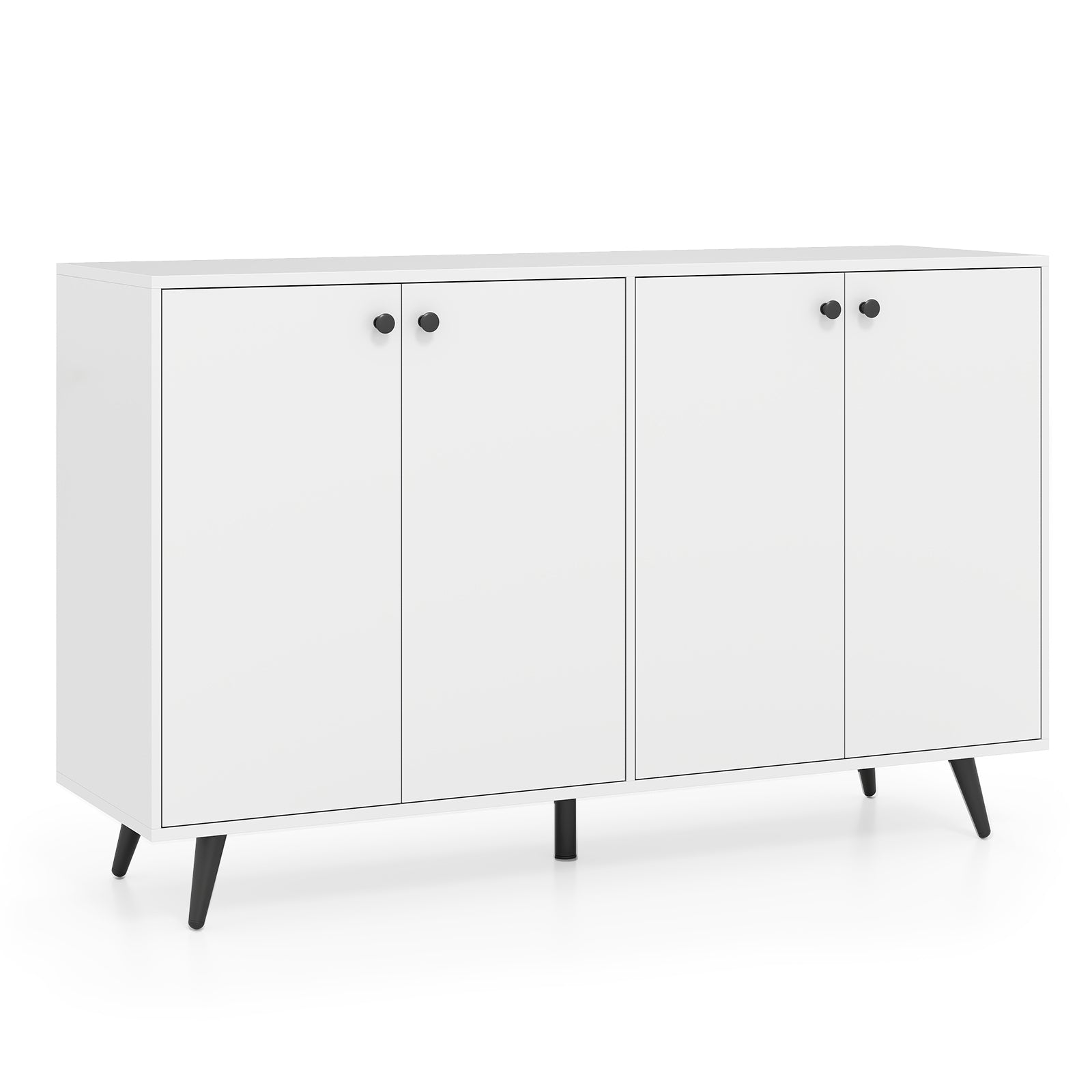 Buffet Sideboard Mid Century Modern Storage Cabinet with Adjustable Shelves, White Sideboards Cabinets & Buffets at Gallery Canada