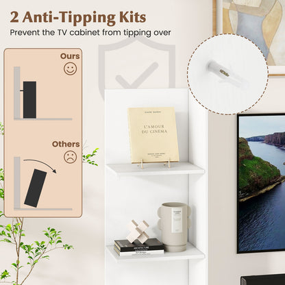 TV Stand for TVs up to 50 Inches Entertainment Center Modern Mid Century TV Cabinet, White Entertainment Centers & TV Stands at Gallery Canada