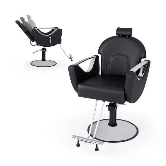 360° Swivel Reclining Salon Chair, Black Spa & Salon Black at Gallery Canada