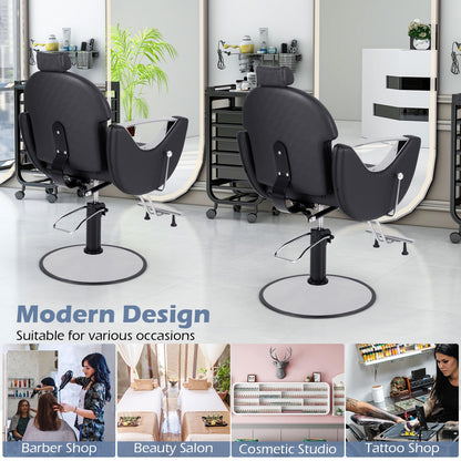 360° Swivel Reclining Salon Chair, Black Spa & Salon at Gallery Canada