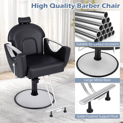360° Swivel Reclining Salon Chair, Black Spa & Salon at Gallery Canada