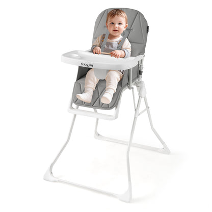 Easy Clean Compact Highchair with Removable Adjustable Tray and PU Seat Cushion, Gray High Chairs at Gallery Canada