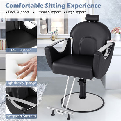 360° Swivel Reclining Salon Chair, Black Spa & Salon at Gallery Canada