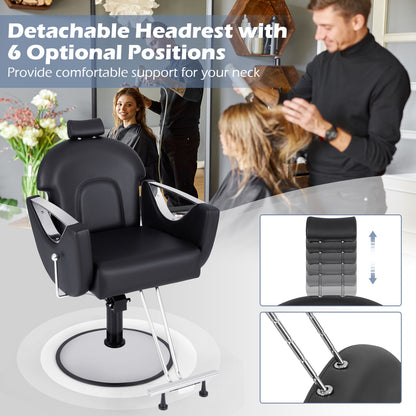 360° Swivel Reclining Salon Chair, Black Spa & Salon at Gallery Canada