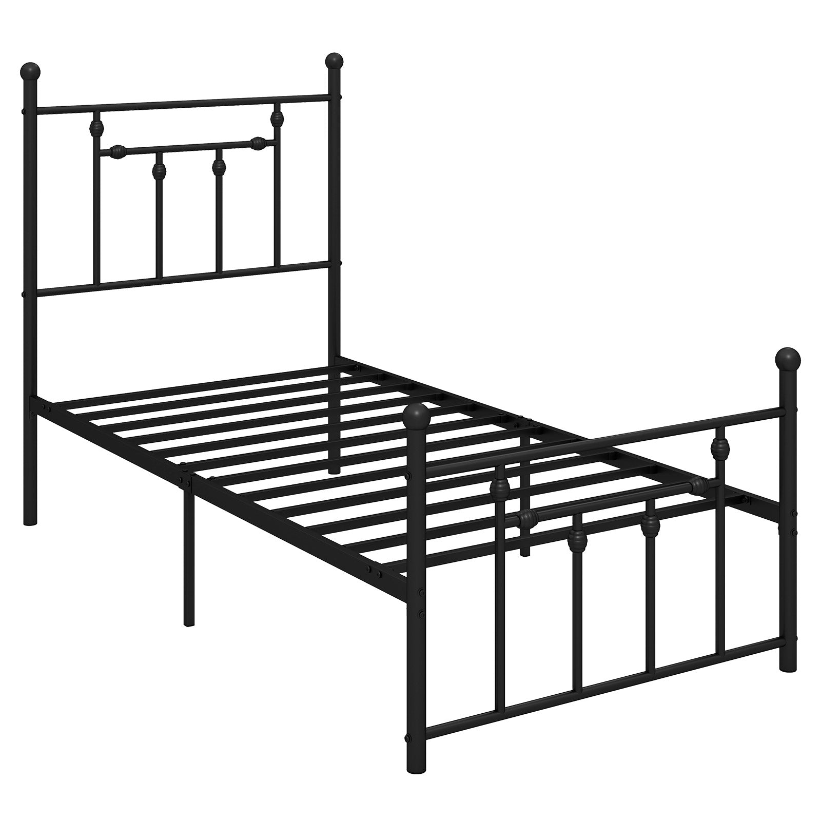 Heavy Duty Metal Bed Frame, Twin Size, Black Simple Bed Frame Black at Gallery Canada
