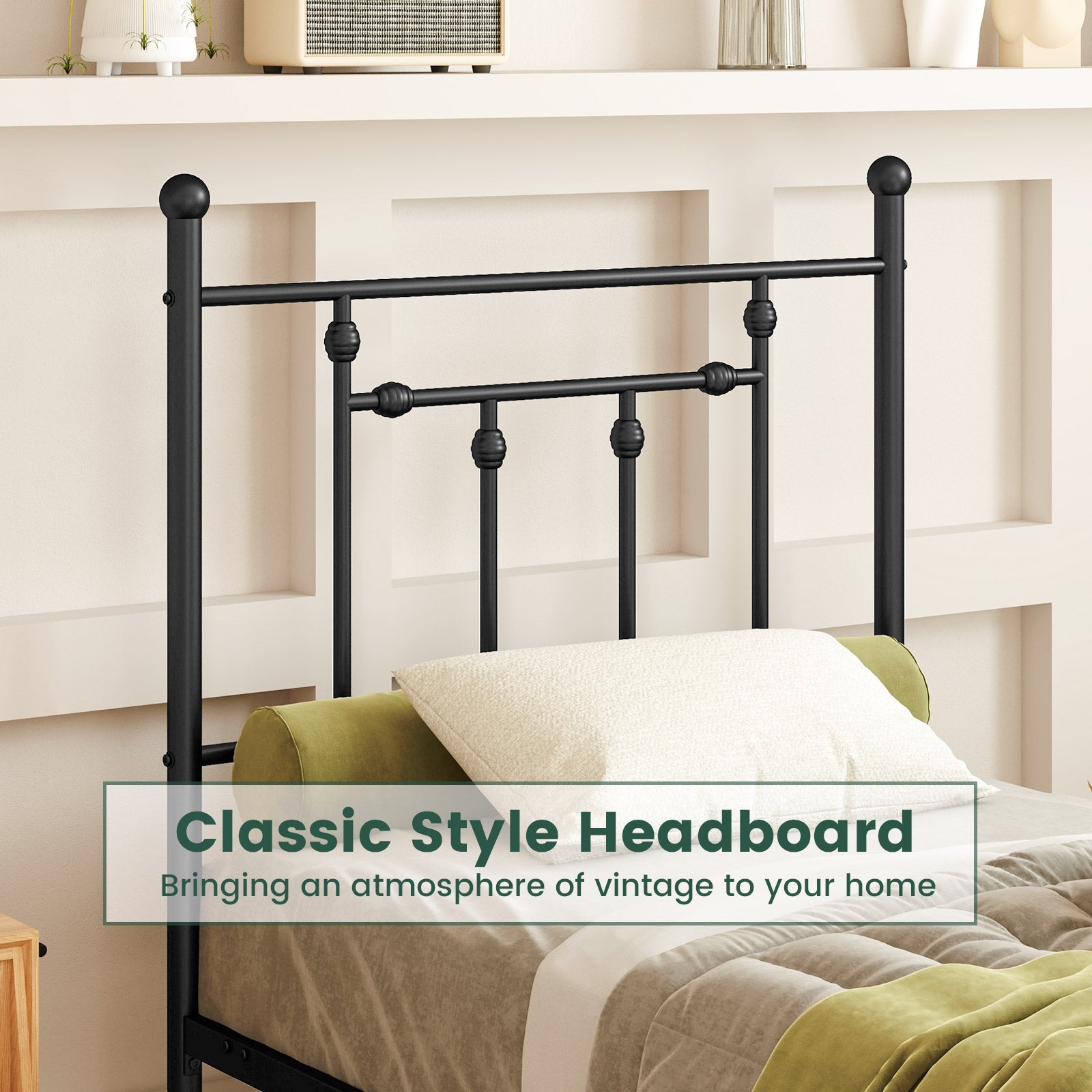 Full/Queen/Twin Size Heavy-duty Metal Bed Frame with Headboard-Twin Size, Black Simple Bed Frame at Gallery Canada