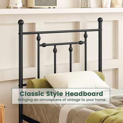 Full/Queen/Twin Size Heavy-duty Metal Bed Frame with Headboard-Twin Size, Black Simple Bed Frame at Gallery Canada