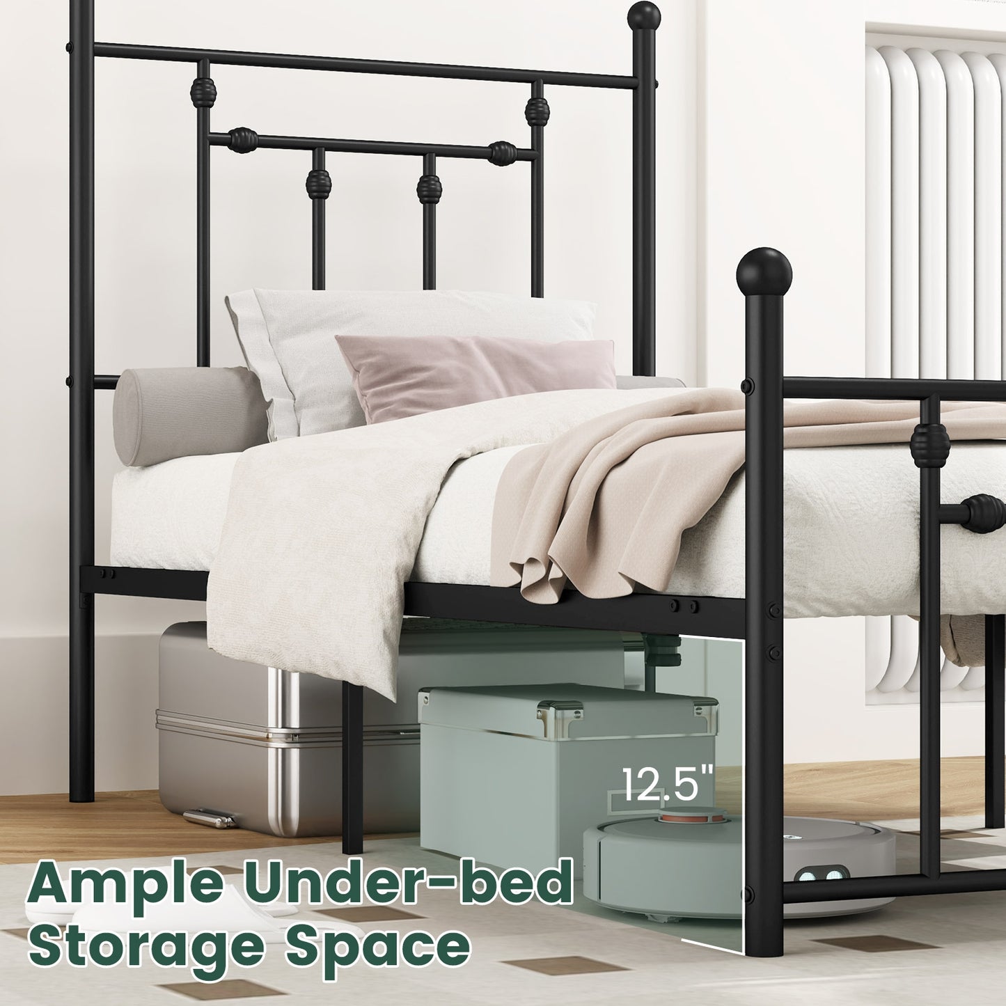 Full/Queen/Twin Size Heavy-duty Metal Bed Frame with Headboard-Twin Size, Black Simple Bed Frame at Gallery Canada