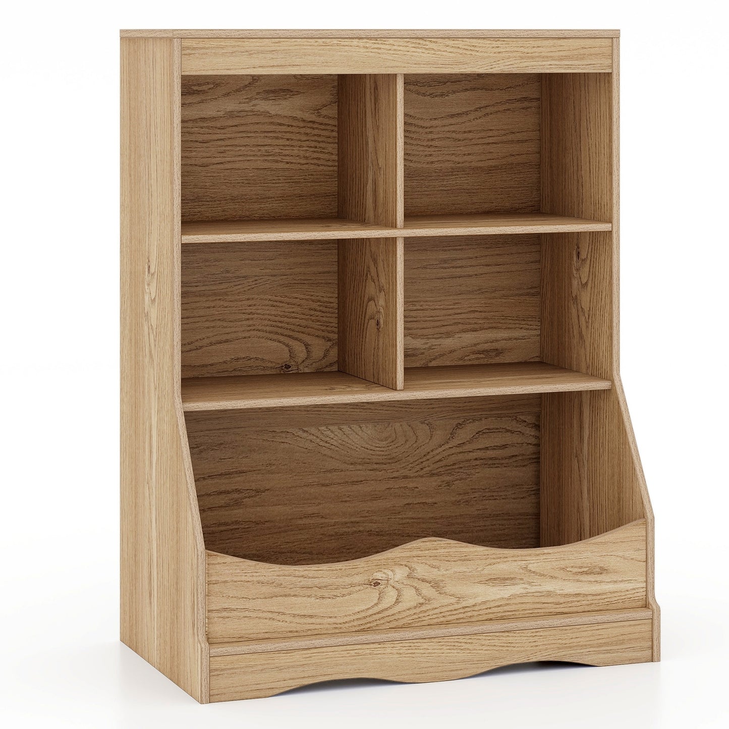 3-Tier Children's Multi-Functional Bookcase Toy Storage Bin Floor Cabinet, Natural Kids Storage Natural at Gallery Canada