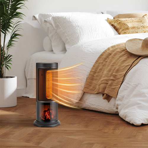 17 Inch 1500W Portable Tower Space Heater with 135° Oscillation, Black