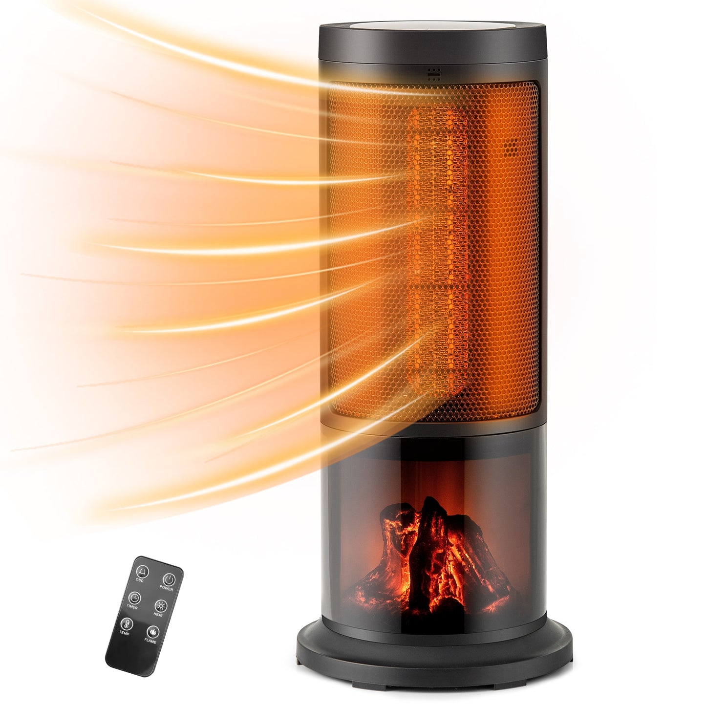 17 Inch 1500W Portable Tower Space Heater with 135° Oscillation, Black Space Heaters at Gallery Canada